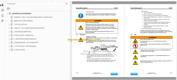 Sandvik DS511c Drill Rig Operator's and Maintenance Manual (115B42360-1 Swedish)