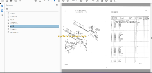 Hitachi EX40-2 Excavator Parts Catalog & Equipment Components Parts Catalog