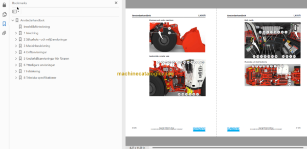 Sandvik LH517i Mining Loader Operator's and Maintenance Manual (L517DKNA0A0967 Swedish)
