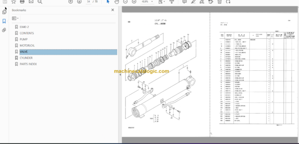 Hitachi EX40-2 Excavator Parts Catalog & Equipment Components Parts Catalog