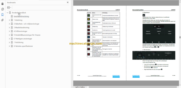 Sandvik LH517i Mining Loader Operator's and Maintenance Manual (L517DKNA0A0967 Swedish)