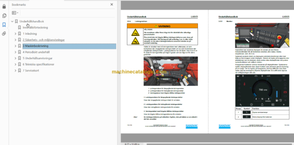 Sandvik LH517i Mining Loader Operator's and Maintenance Manual (L517DKNA0A0967 Swedish)