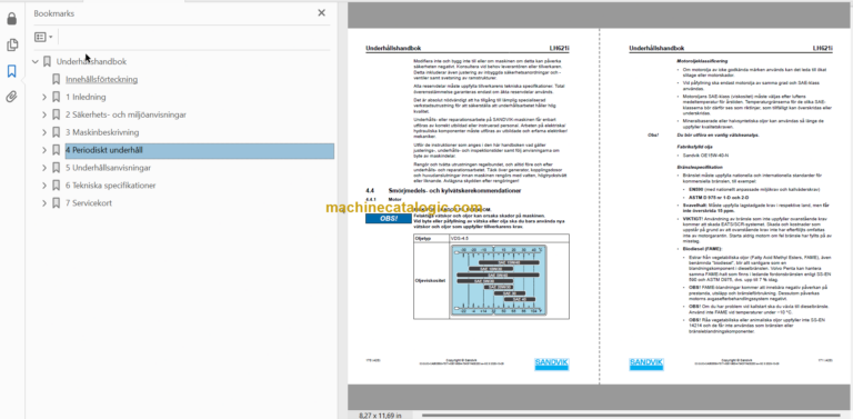 Sandvik LH621i Mining Loader Operator's and Maintenance Manual (L021D604 Swedish)