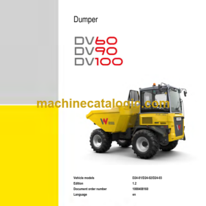 Wacker Neuson DV60 DV90 DV100 Dumper Service manual 2020