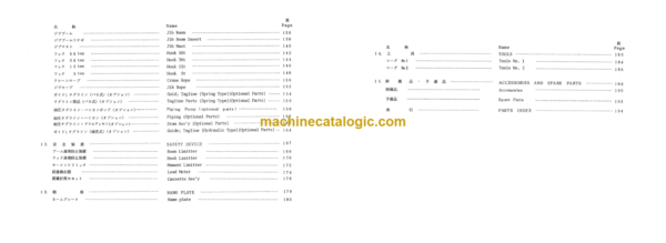 Hitachi FK180 Hydraulic Track Crane (Lattice Boom) Parts Catalog