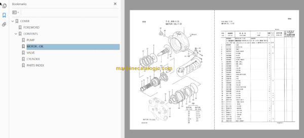 Hitachi EX40U Excavator Parts Catalog & Equipment Components Parts Catalog