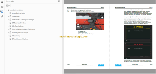 Sandvik LH517i Mining Loader Operator's and Maintenance Manual (L517DLMA0A0876 Swedish)