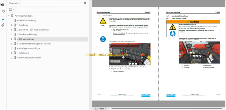 Sandvik LH621i Mining Loader Operator's and Maintenance Manual (L021D604 Swedish)