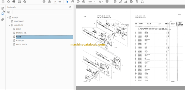 Hitachi EX40U Excavator Parts Catalog & Equipment Components Parts Catalog