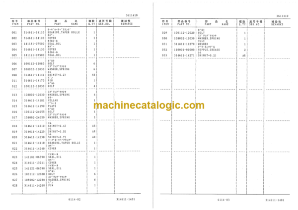 Furukawa FL150-2 For Bina Marga Wheel Loader Parts Catalog