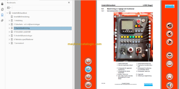 Sandvik LH202 Mining Loader Operator's and Maintenance Manual (L202DCMA0A0088 Swedish)