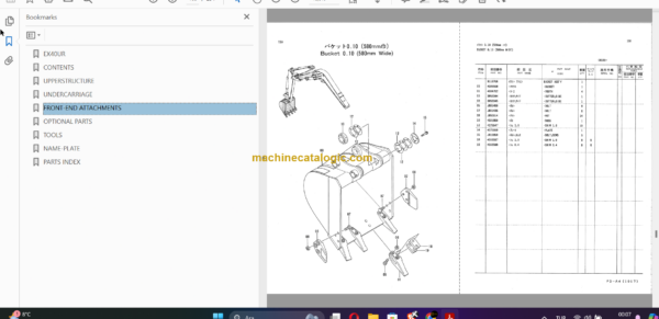 Hitachi EX40UR Excavator Parts Catalog & Equipment Components Parts Catalog