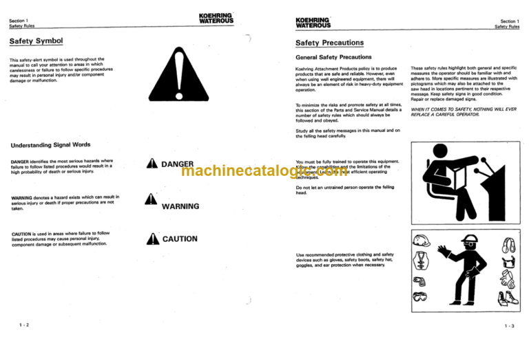 Timberjack 701544100 Koehring Waterous 18 Disc Saw Felling Head Operators Manual