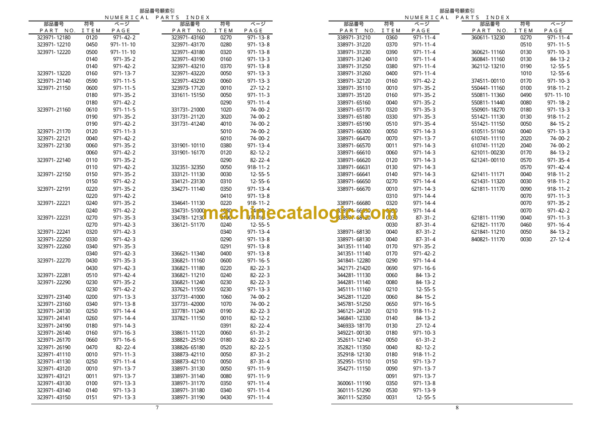 Furukawa FL302-3 POWER SWEEPER Parts Catalog