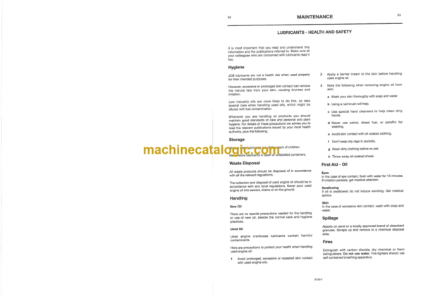 JCB 530 532 533 535 537 540 Loadalls Operator Handbook