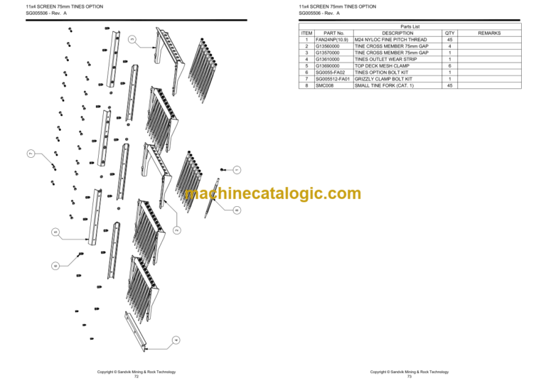 Sandvik QE241 Mobile Scalper Spare Parts Book