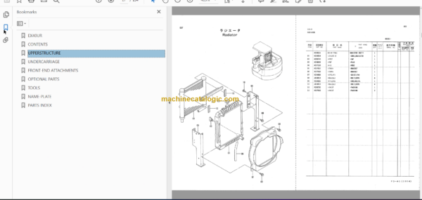 Hitachi EX40UR Excavator Parts Catalog & Equipment Components Parts Catalog