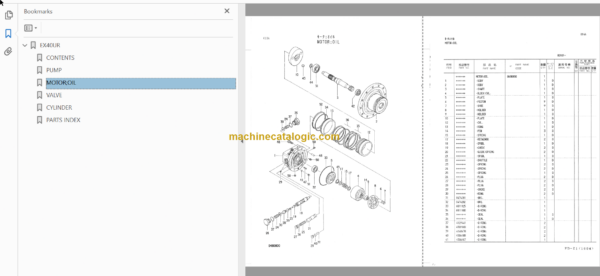 Hitachi EX40UR Excavator Parts Catalog & Equipment Components Parts Catalog