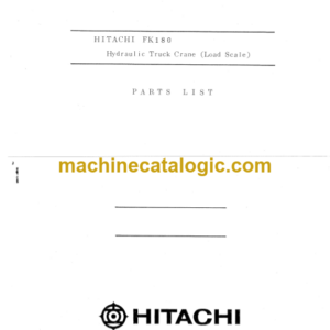 Hitachi FK180 Hydraulic Track Crane (Load Scale) Parts Catalog