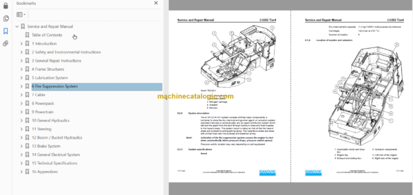 Sandvik LH202 Mining Loader Service and Parts Manual (L002D030)