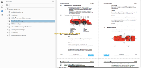 Sandvik LH621i Mining Loader Operator's and Maintenance Manual (L621DCMA0A0554 Swedish)