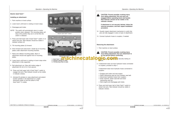 John Deere 326D 328D and 332D Skid Steer Loader Operators Manual (OMT253018)