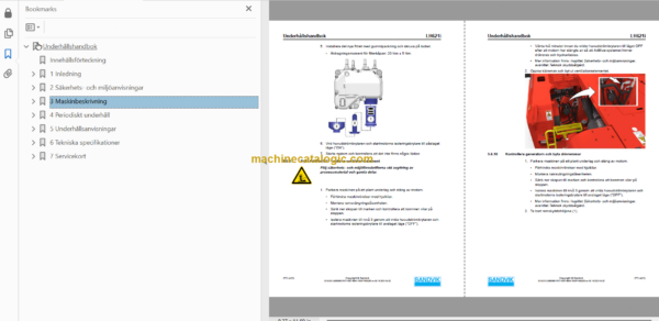 Sandvik LH621i Mining Loader Operator's and Maintenance Manual (L621DCMA0A0554 Swedish)