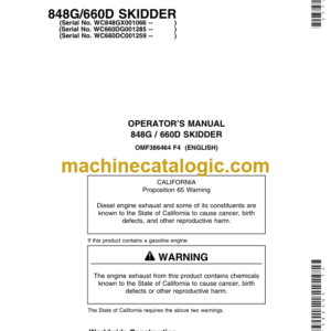 Timberjack 848G 660D Skidder Operators Manual