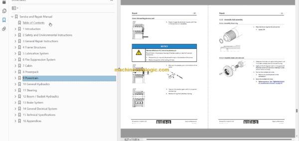 Sandvik LH202 Mining Loader Service and Parts Manual (L202DCMA0A0088)