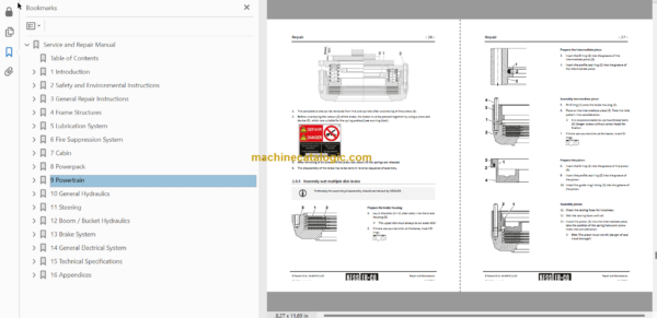 Sandvik LH202 Mining Loader Service and Parts Manual (L202DCMA0A0088)