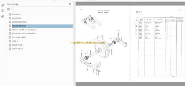 Hitachi EX40UR-2C Excavator Parts Catalog & Equipment Components Parts Catalog