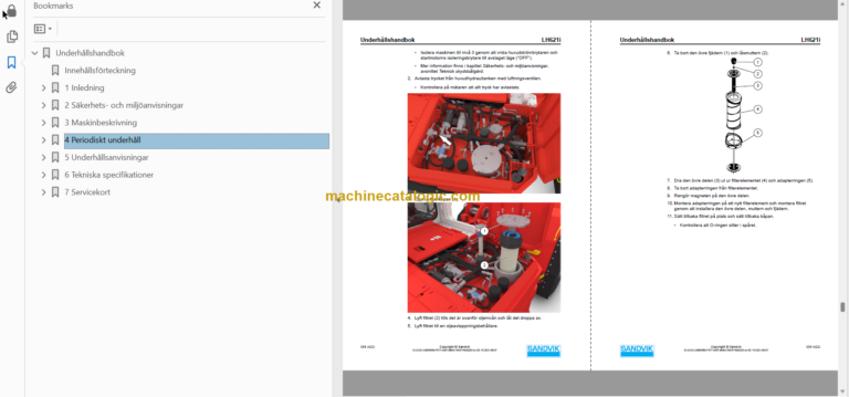 Sandvik LH621i Mining Loader Operator's and Maintenance Manual (L621DCMA0A0571 Swedish)