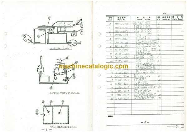 Furukawa FL200B FL230 ROPS CAB Parts Catalog