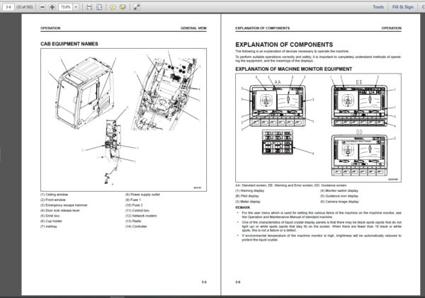 PC290LCi-11E0 & PC290NLCi-11E0 Operator's Manual, Maintenance Manual PDF Index