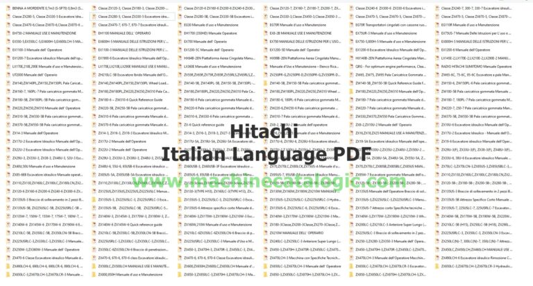 Hitachi Manuale tecnico, Manuale di Riparazione