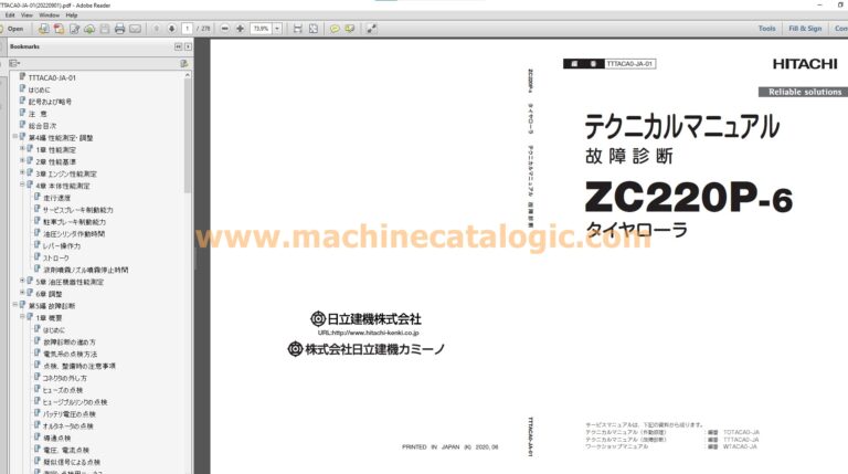 Hitachi Compactor Service and Parts Manual Japanese Language