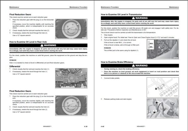 Komatsu WB97S-8E0 Backhoe Loader Maintenance Manual