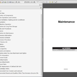 Komatsu WB97R-8E0 Backhoe Loader Operation and Maintenance Manual