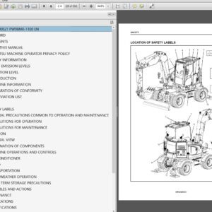 Komatsu PW98MR-11E0 Wheeled Excavator Operation and Maintenance Manual