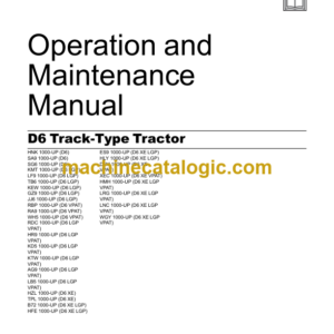 Caterpillar D6 Track-Type Tractor Operation and Maintenance Manual