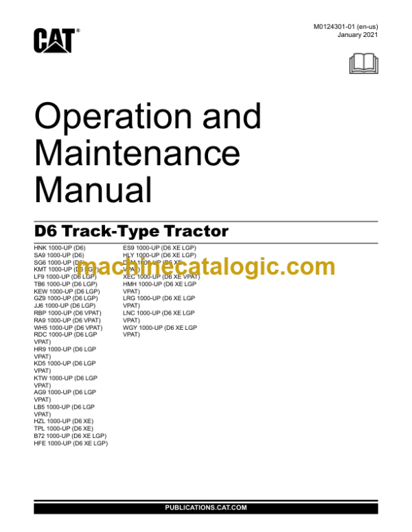 Caterpillar D6 Track-Type Tractor Operation and Maintenance Manual