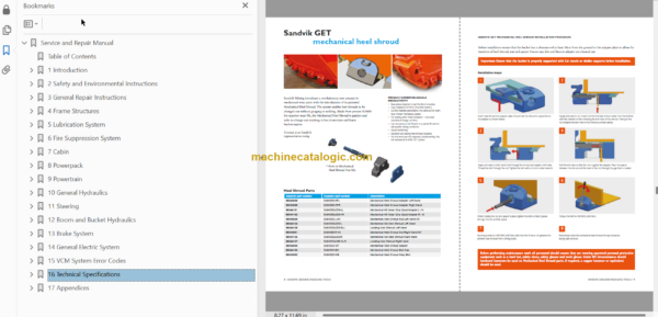 Sandvik LH517i Mining Loader Service and Parts Manual (L517DVMA0A0888)