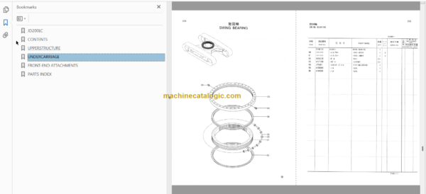 JD200LC Excavator Parts Catalog & Equipment Components Parts Catalog