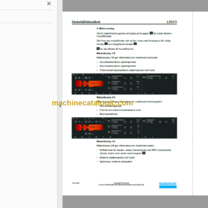 Sandvik LH517i Mining Loader Operator’s and Maintenance Manual (L517DVNA0A0956 Swedish)