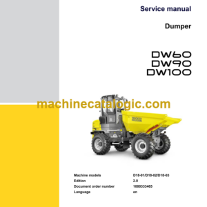 Wacker Neuson DV60 DV90 DV100 Dumper Service manual