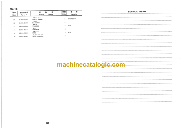 Furukawa FL60 Parts Catalog