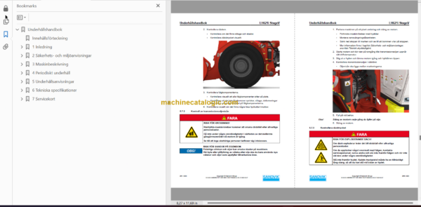 Sandvik LH621i Mining Loader Operator's and Maintenance Manual (L621DCPA0A0744 Swedish)