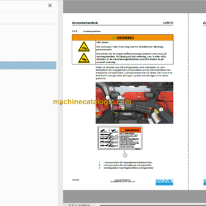 Sandvik LH517i Mining Loader Operator’s and Maintenance Manual (L817D714 Swedish)