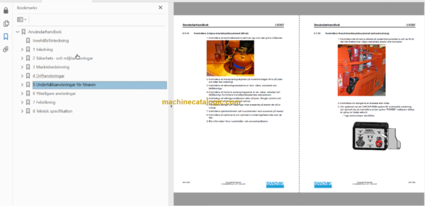 Sandvik LH307 Mining Loader Operator's and Maintenance Manual (L807D825 Swedish)