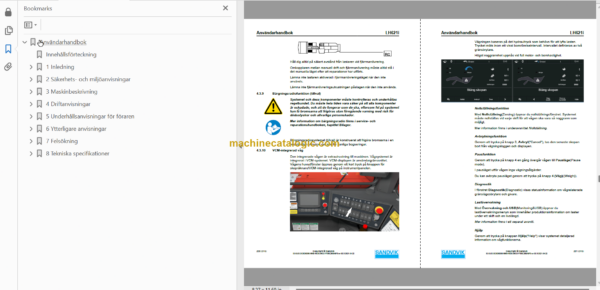 Sandvik LH621i Mining Loader Operator's and Maintenance Manual (L621DHMA0A0583 Swedish)